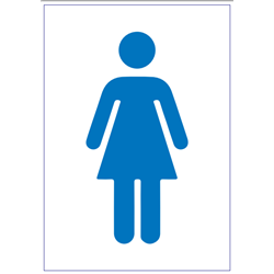 Restroom Stickers Vinyl Female Blue On White